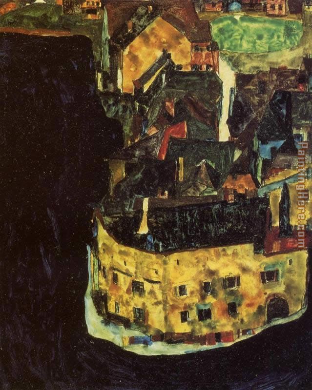 City on the Blue River II painting - Egon Schiele City on the Blue River II art painting